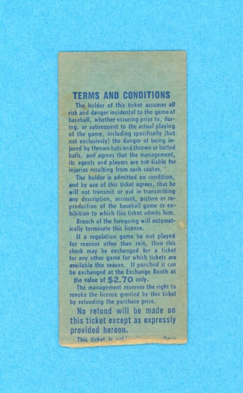 August 31, 1968 Ticket Stub New York Mets vs. St Louis Cardinals Carlton Shutout