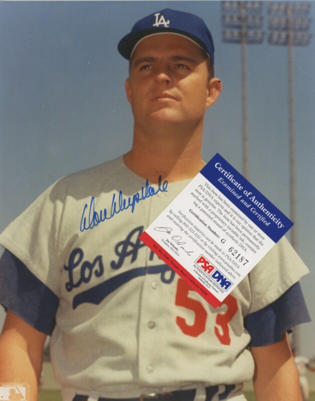 Don Drysdale Los Angeles Dodgers HOFer Signed 8x10 Color Photo PSA DNA