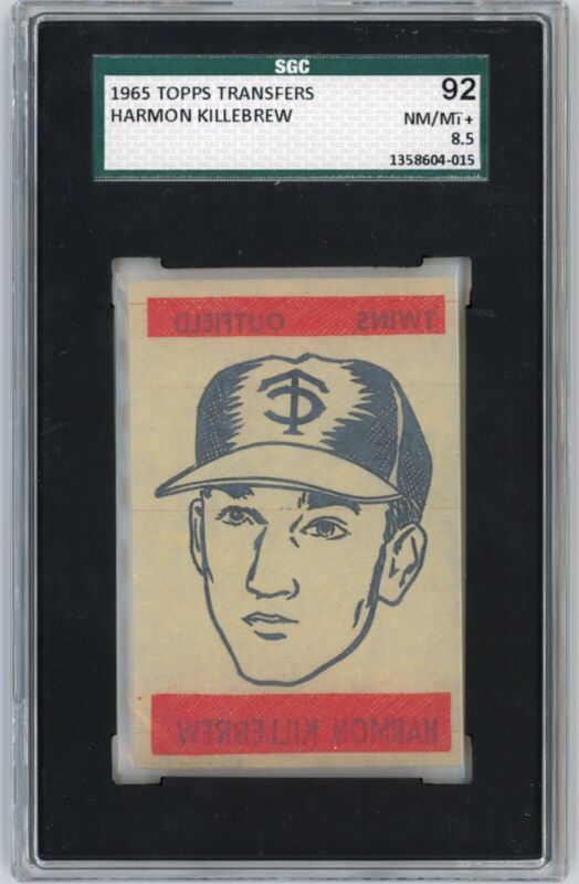 1965 Topps Transfers Harmon Killebrew SGC 92 NM/MT+ 8.5