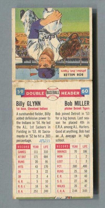 1955 Topps Doubleheader #59/60 Glynn & Miller EX