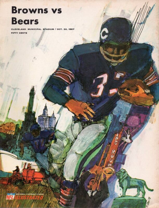 10/22/67 Cleveland Browns vs Chicago Bears Program • NFL Illustrated • b