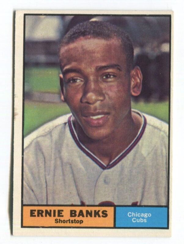 1961 Topps Card #350 Ernie Banks EX o/c mark on front left