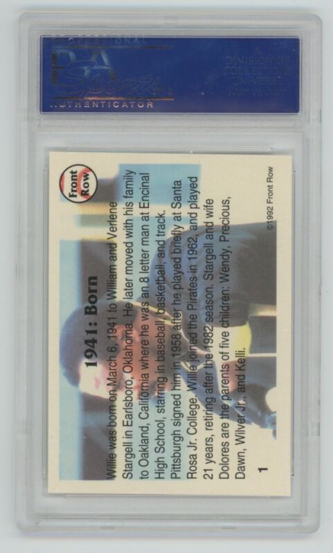 Willie Stargell Signed 1992 Front Row Auto Card #1 PSA/DNA Slabbed