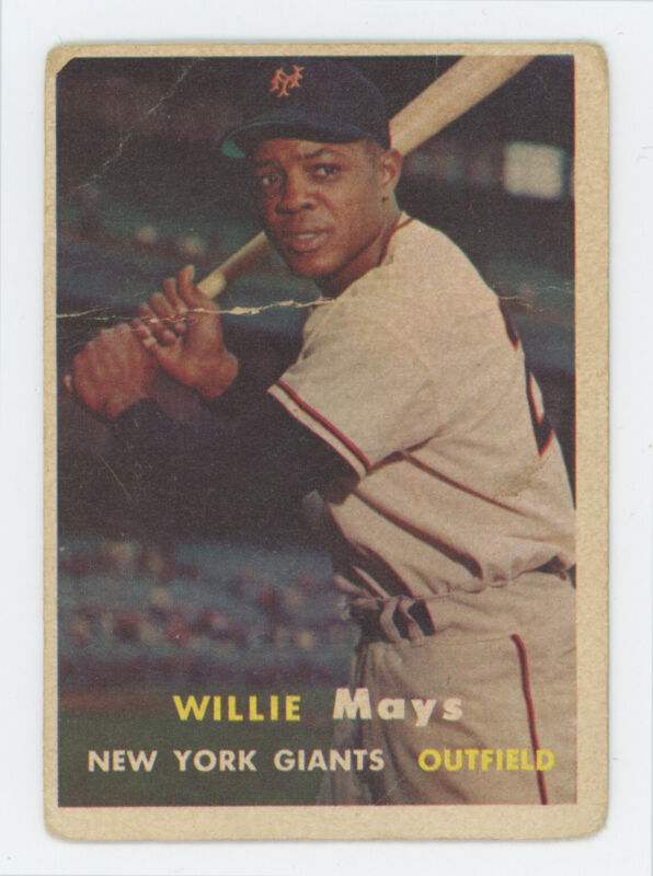 Willie Mays 1957 Topps Card #10 - Low Grade Creasing