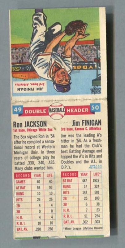 1955 Topps Doubleheader #49/50 Jackson & Finigan EX