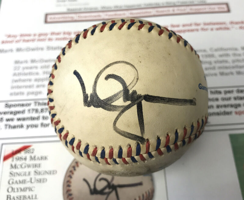 Mark McGwire Signed 1984 Los Angeles Olympics Baseball