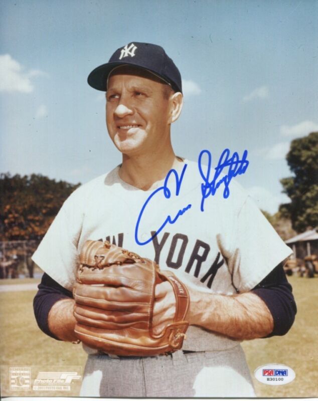 Enos Slaughter New York Yankees Signed 8X10 Photo Auto PSA/DNA