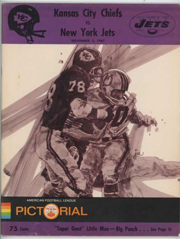 Nov 5, 1967 AFL New York Jets at Kansas City Chiefs Program