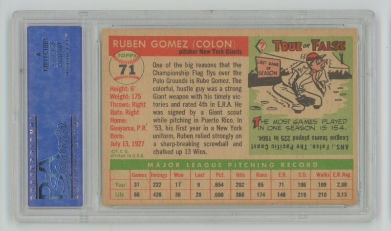 1955 Topps Ruben Gomez #71 PSA 5 EX