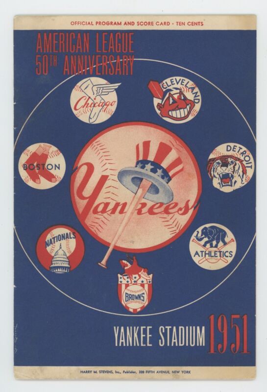 4/29/51 NY Yankee Program with Mickey Mantle Jersey #6 vs. Senators - Scored