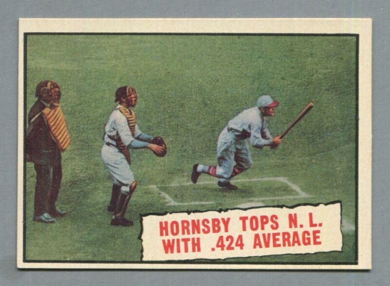 1961 Topps Card #404 Hornsby Tops N.L. With .424 Average EX-MT o/c