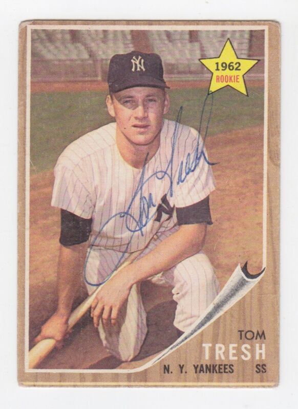 1962 Topps Tom Tresh Signed Card #31 Auto with B&E Hologram