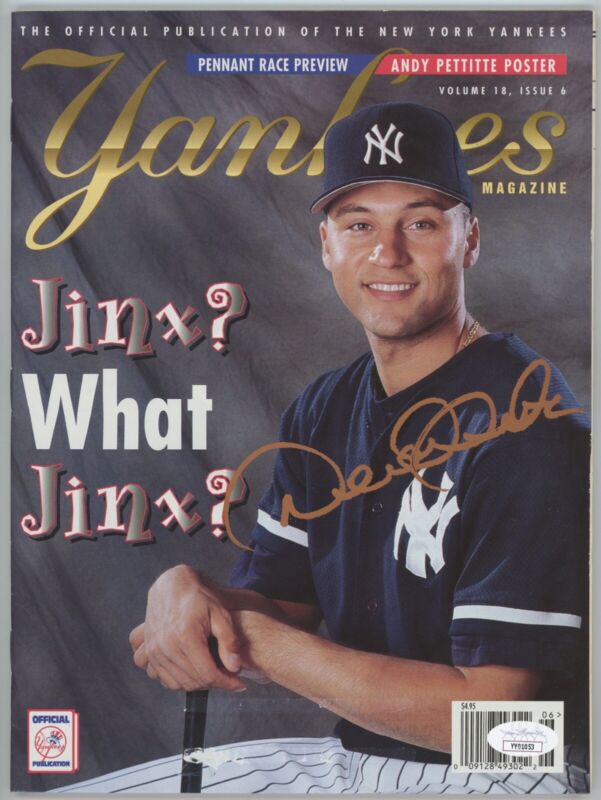 Derek Jeter NY Yankees Signed Sept. 1997 Yankees Magazine Auto with JSA LOA
