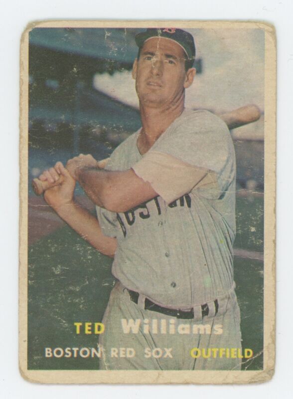 Ted Williams 1957 Topps Card #1 - Low Grade Creasing