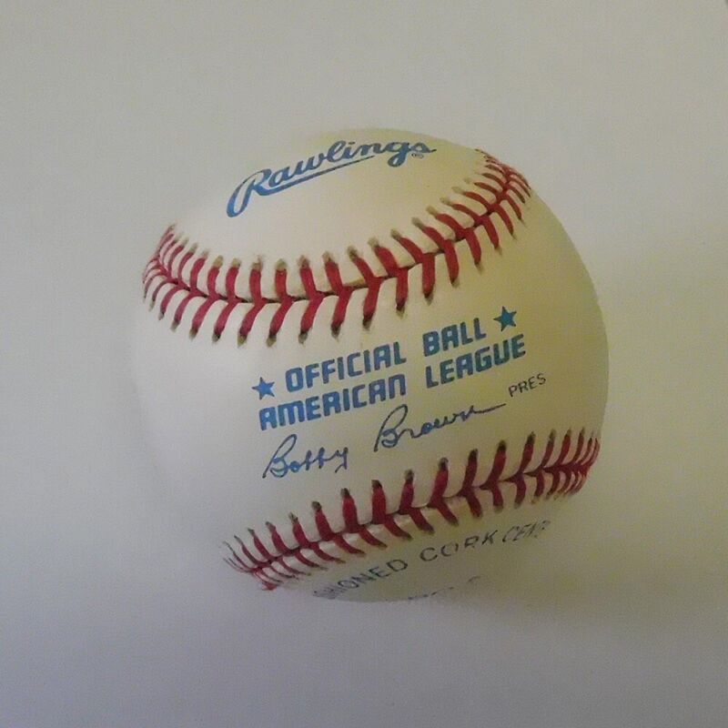 Cecil Cooper Signed Official AL Bobby Brown Baseball with B&E Hologram