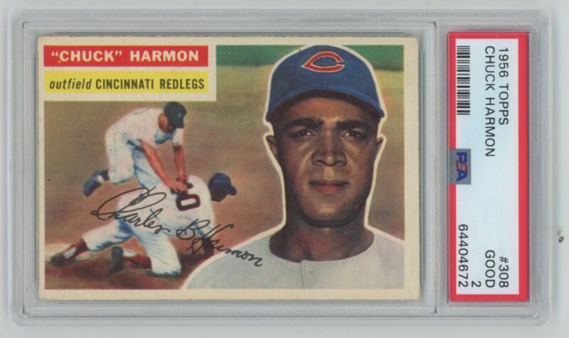 1956 Topps Chick Harmon Cincinnati Redlegs #308 PSA 2 GOOD