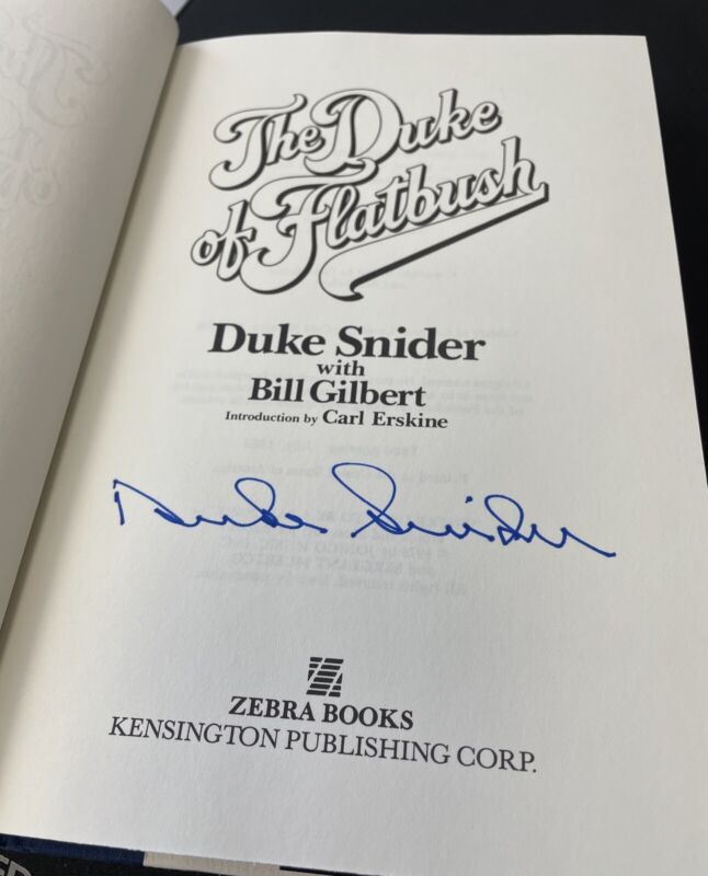Duke Snider Signed Book “The Duke of Flatbush” Auto with B&E Hologram