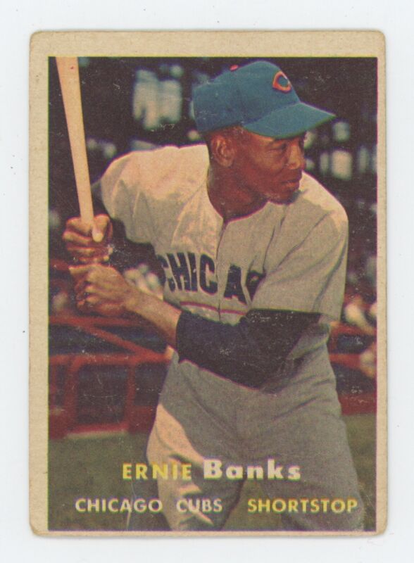 Ernie Banks 1957 Topps Card #55 - Low Grade Creasing