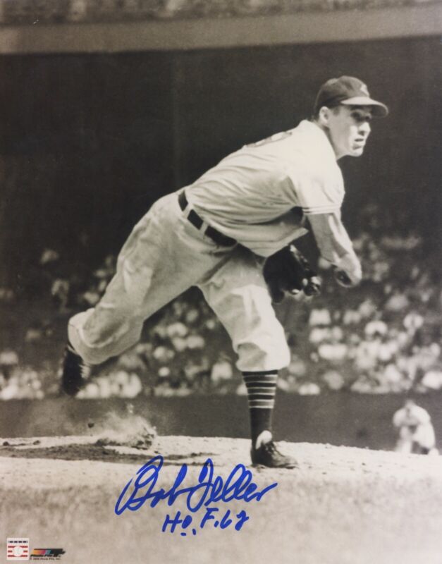 Bob Feller “H.O.F. 62”  Signed Inscribed 8x10 Photo Auto with B&E Hologram