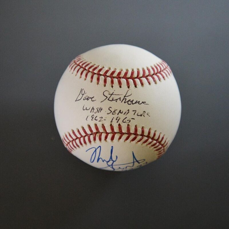 Dave & Mike Stenhouse Signed Inscribed MLB Selig Baseball Auto with B&E Hologram