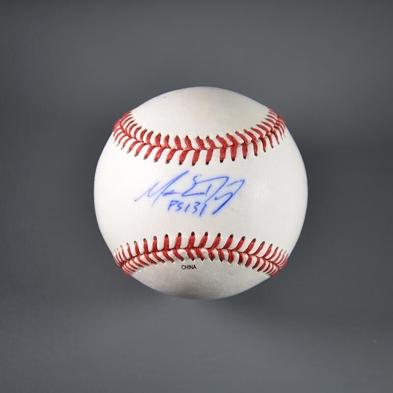 Matt Diaz Braves D-Rays Signed Rawling MLB ROML Specs Baseball Auto