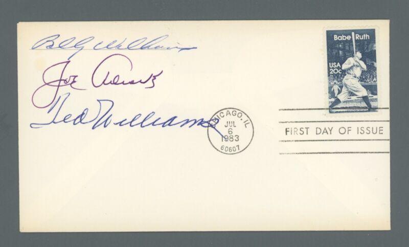 Ted Williams Billy Williams Joe Adcock 7/6/83 FDC Envelope Auto w B&E Hologram