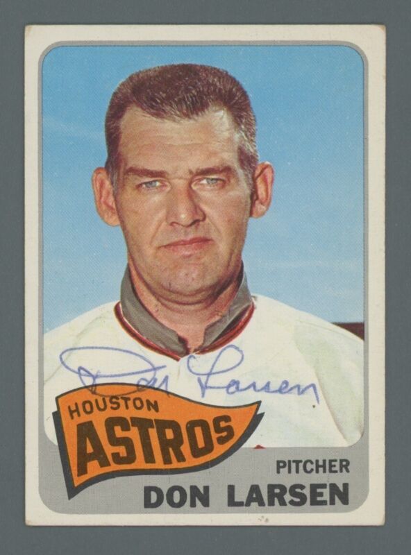 Don Larsen Signed 1965 Topps Card #389 Auto w B&E Hologram*