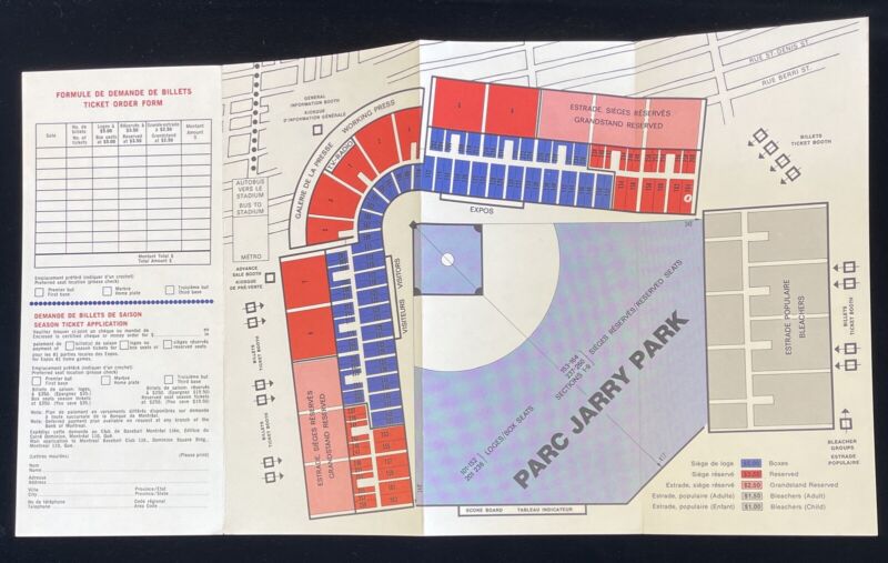 1970 Montreal Expos Foldout Schedule - Rusty Staub on the Cover