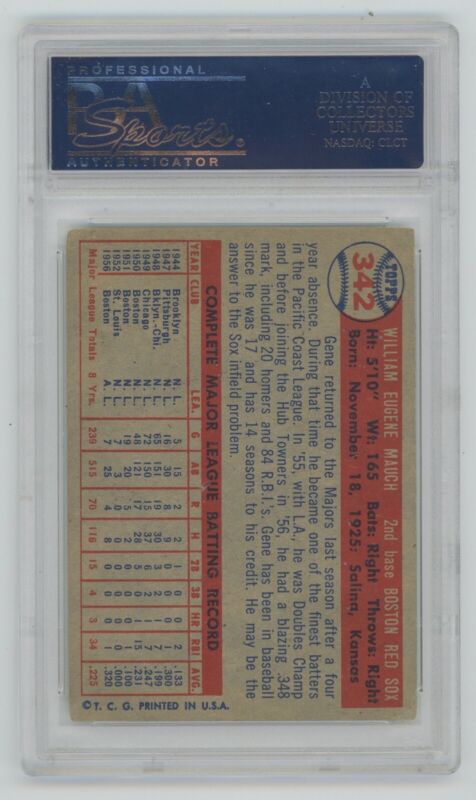 1957 Topps Gene Mauch PSA 3 VG Card #342