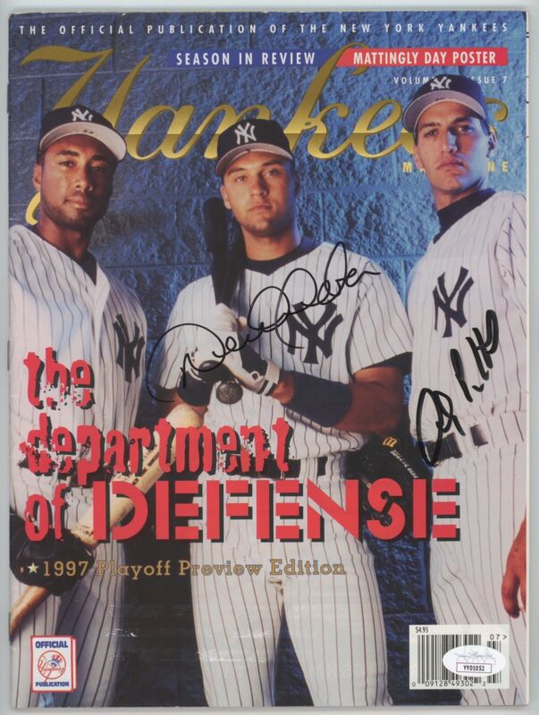 Derek Jeter A Pettite NY Yankees Signed Oct. 1997 Yankees Magazine Auto JSA LOA