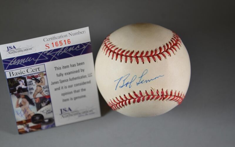 Bob Lemon Auto Signed AL Bobby Brown Baseball with JSA cert