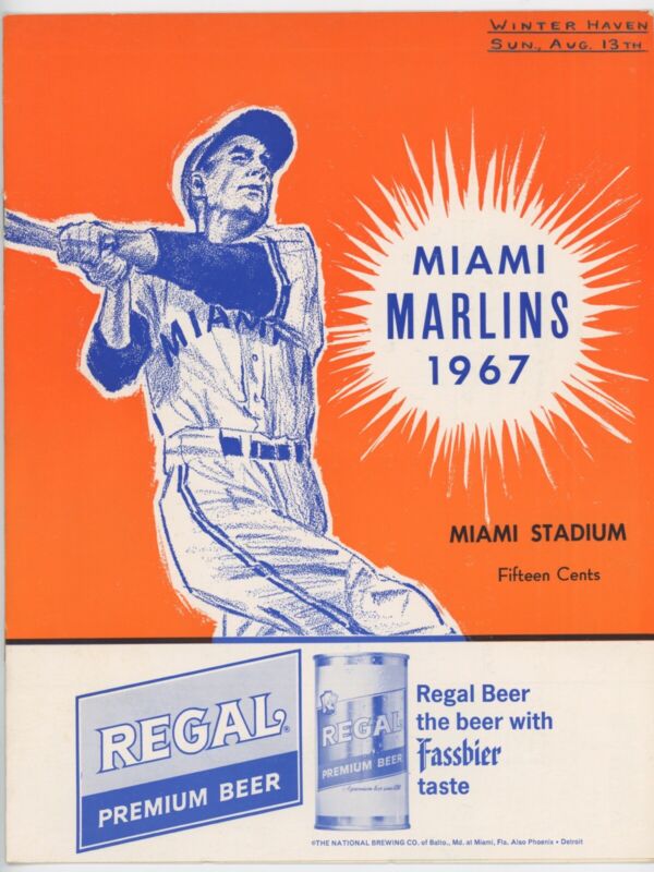 1967 Miami Marlins Minor League Program with Young Jim Palmer - scored