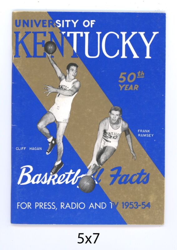 1953-54 University of Kentucky Basketball Press, Radio, TV Guide - 50th Year