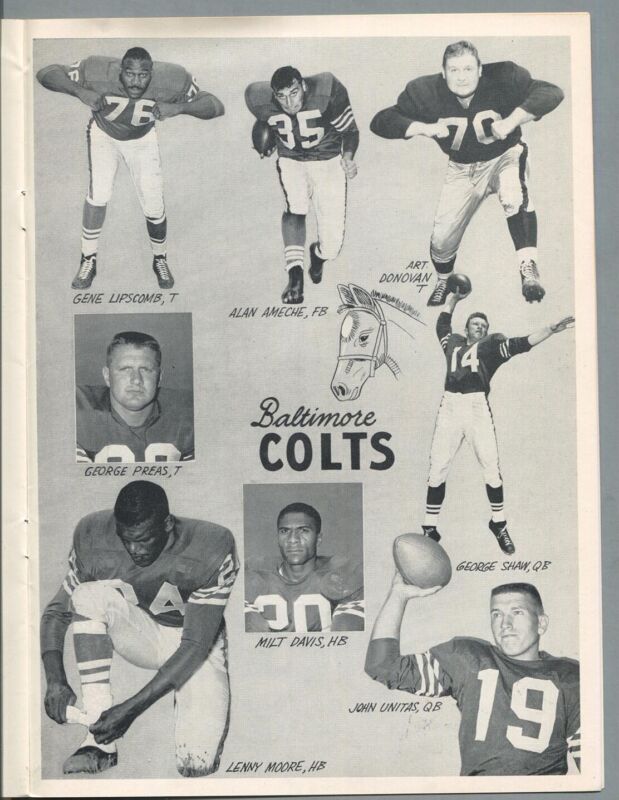 San Francisco Forty Niners vs. Baltimore Colts December 8, 1957 NFL Game Program