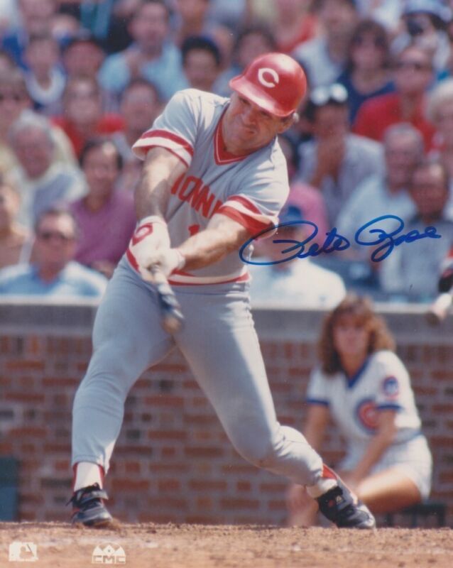 Pete Rose Signed 8X10 Photo with B&E Hologram