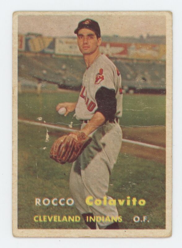 Rocco Colavito Rookie 1957 Topps Card #212 - Low Grade Creasing