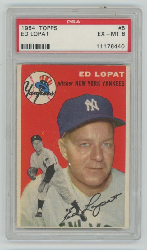 1954 Topps Ed Lopat NY Yankees #5 • PSA 6 EX-MT