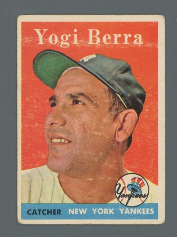 Yogi Berra 1958 Topps Card #370 - Low Grade