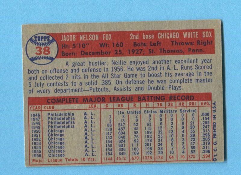 1957 Topps #38 Nellie Fox EX o/c