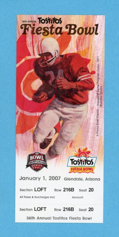 Jan 1, 2007 The Fiesta Bowl Game Boise State vs Oklahoma Full Ticket • Nailbiter