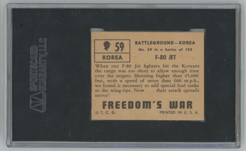 1950 Topps F-80 Jet #59 Freedom’s War SGC 84 NM 7