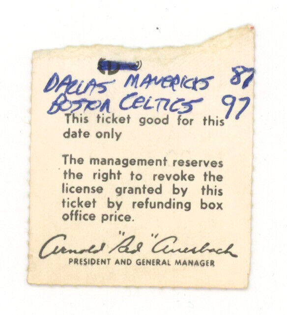 12/5/80 Dallas Mavericks at Boston Celtics Ticket Stub • Larry Bird