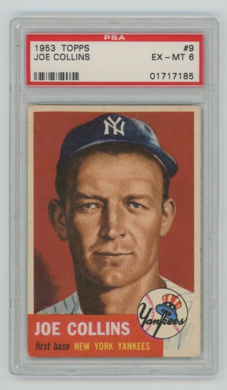 1953 Topps Joe Collins NY Yankees #9 • PSA 6 EX-MT •