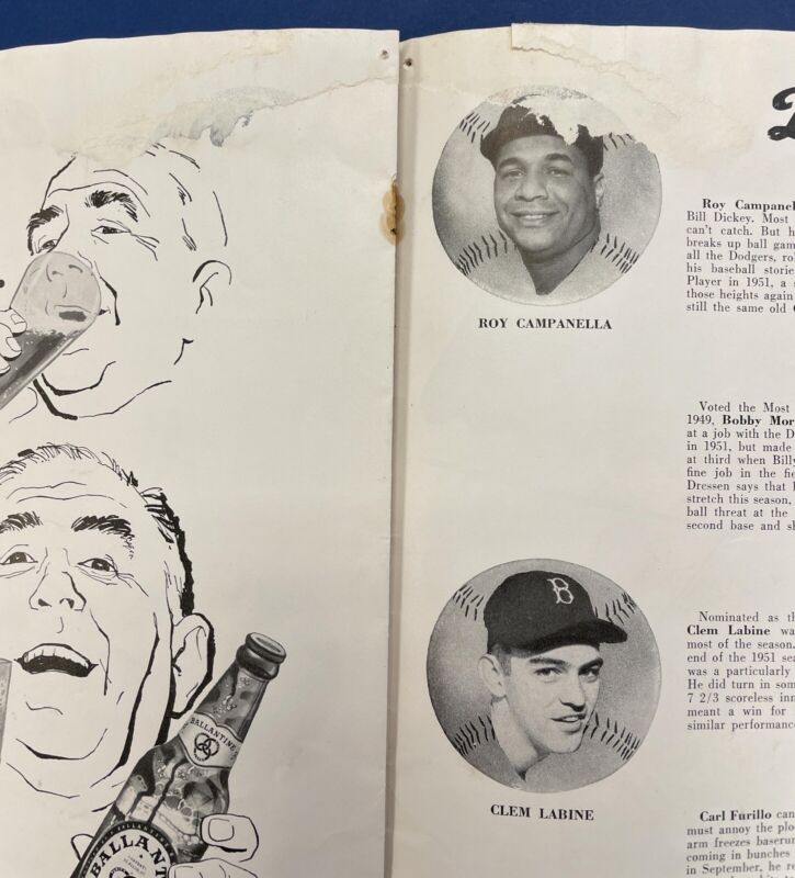 1952 World Series Program Brooklyn Dodgers at New York Yankees Unscored