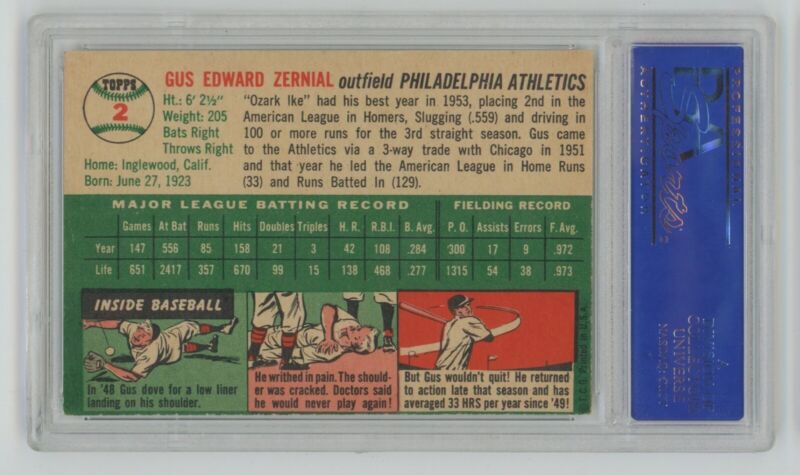 1954 Topps Gus Zernial  #2 • PSA 7 NM