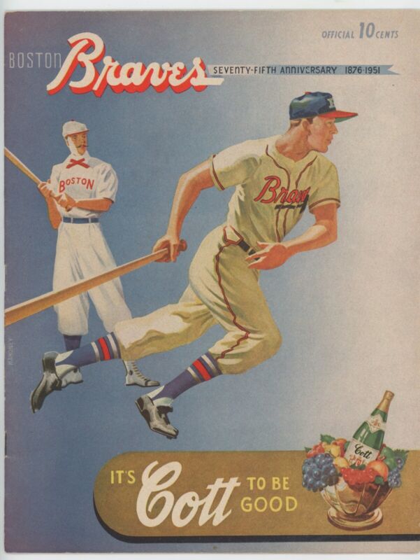 1951 Boston Braves Baseball Program vs Pittsburgh Pirates • scored