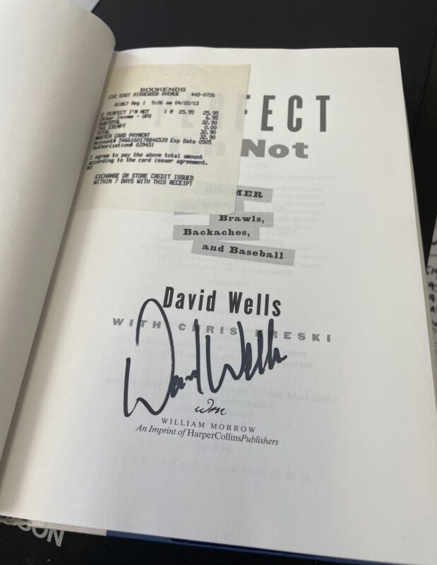 David Wells Signed Book “Perfect I’m Not” Auto with B&E Hologram