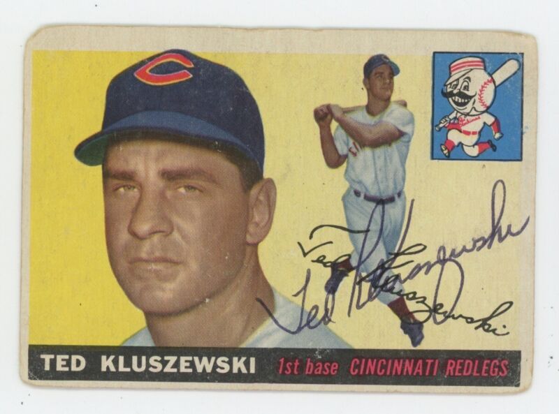 1955 Topps Ted Kluszewski Signed Card #120 Auto with B&E Hologram