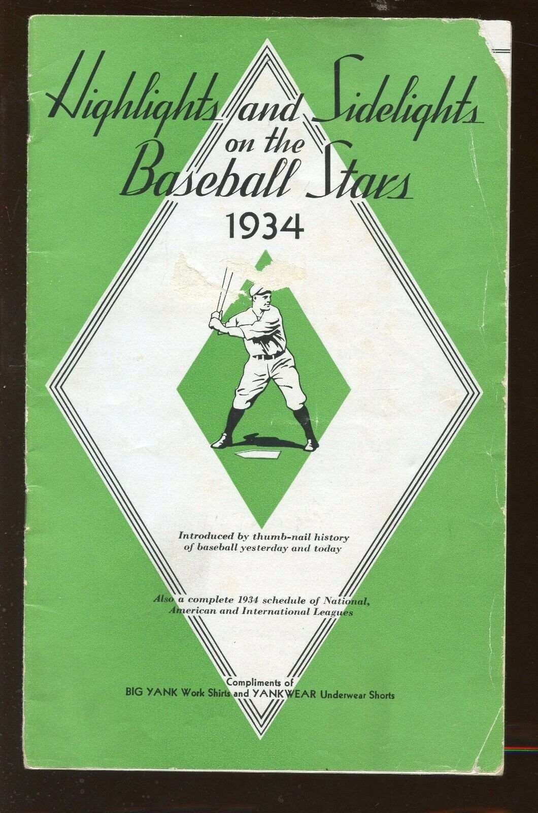 1934 Highlights and Sidelights of the Baseball Stars w/ Babe Ruth Lou Gehrig