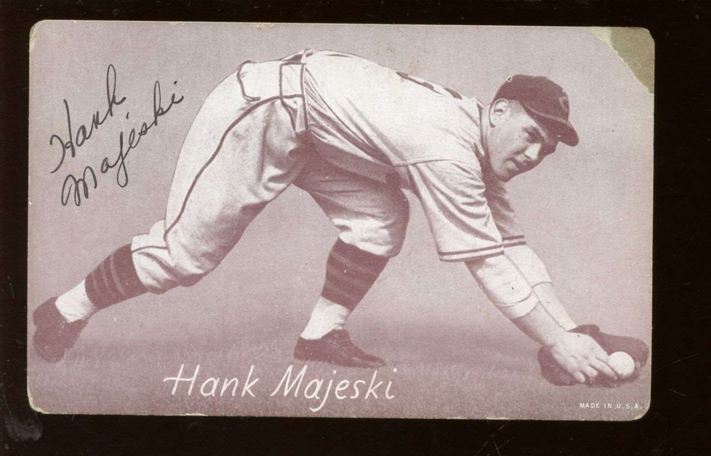 1947/1966 Exhibit Baseball Card Henry Majeski Autographed Hologram